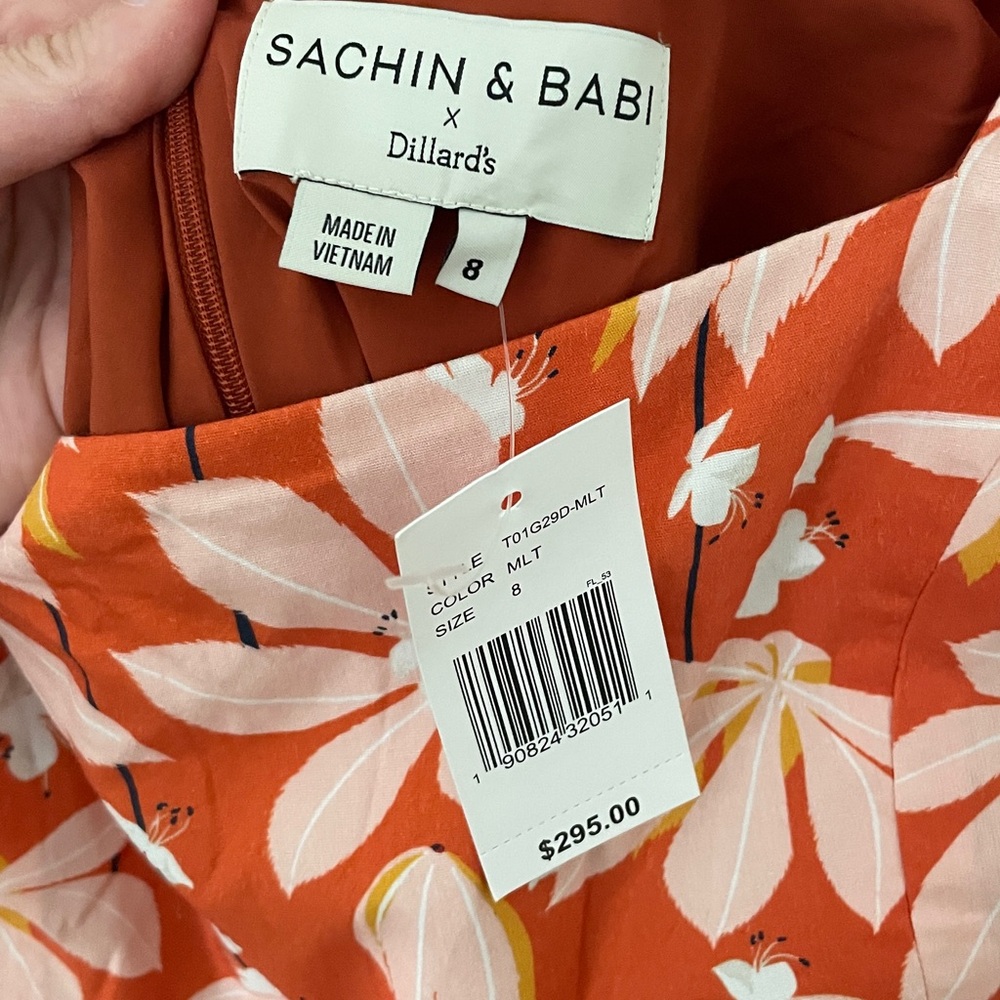 Sachin + Babi Orange Floral Dress - Picture 2 of 9